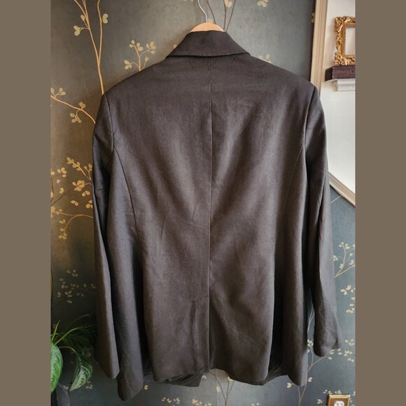 Sicilian Linen-Blend Blazer by City Chic, olive green, size 22 - Picture 2 of 7